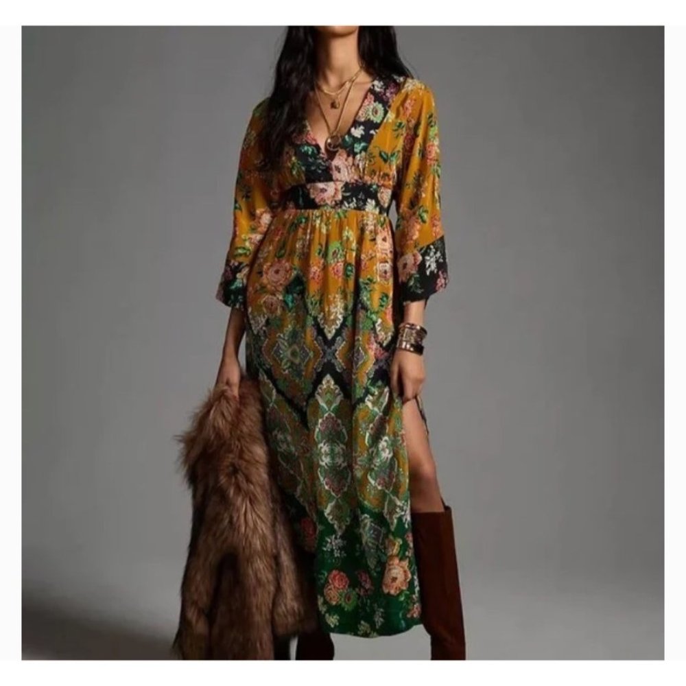 Anthropologie Multicolor Long Sleeve Dress